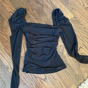 Mesh, see through long sleeve top